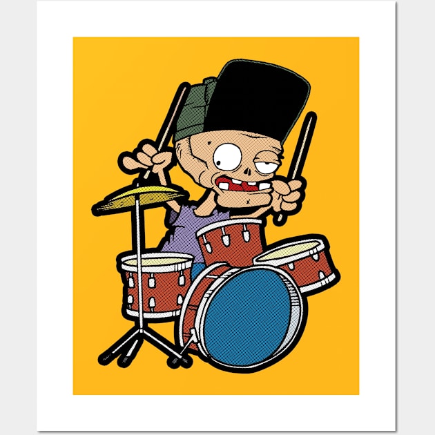 metal band drummer Wall Art by antonimus